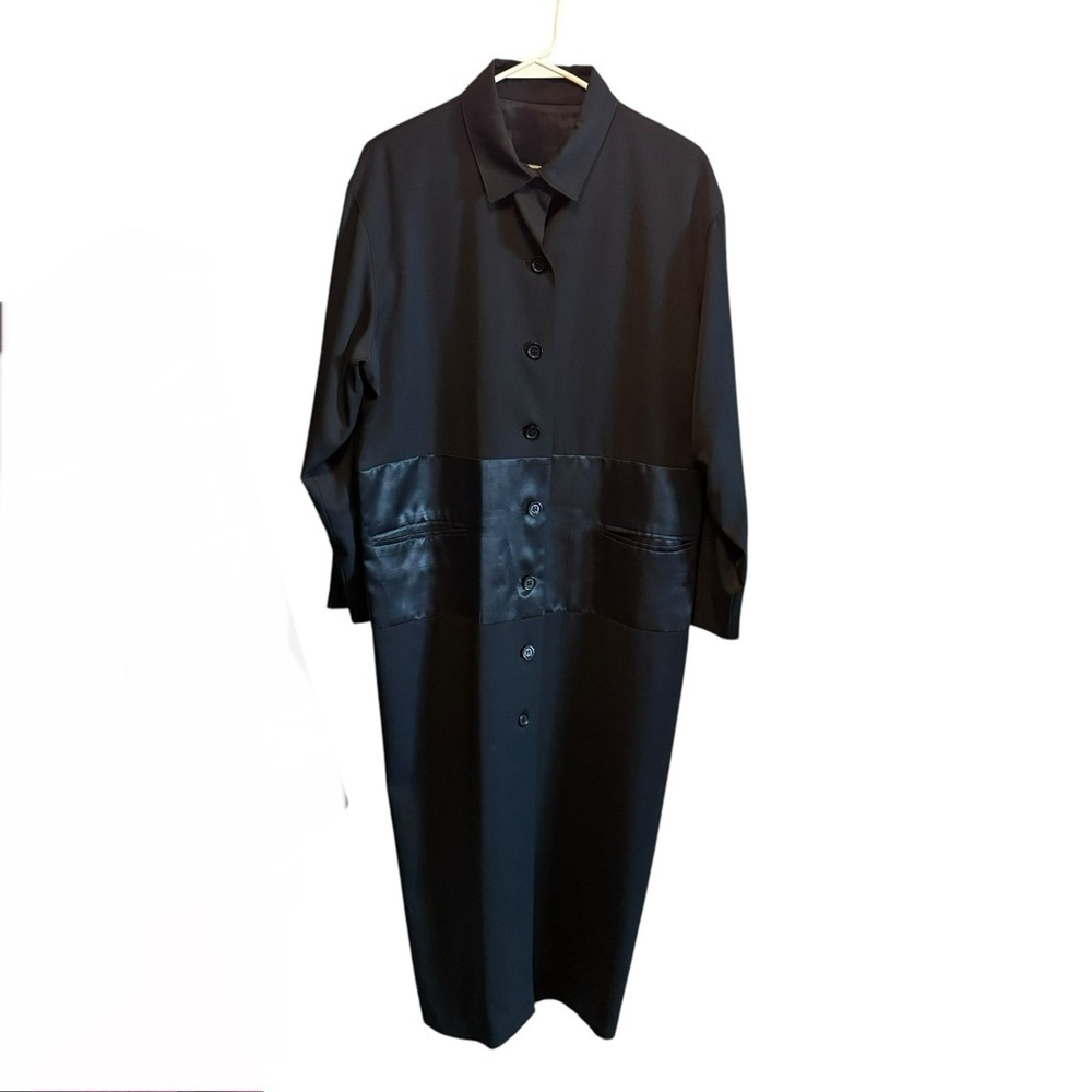 IVAN GRUNDAHL Linea S Wool Long Dress Jacket Black Size Small Designer formal